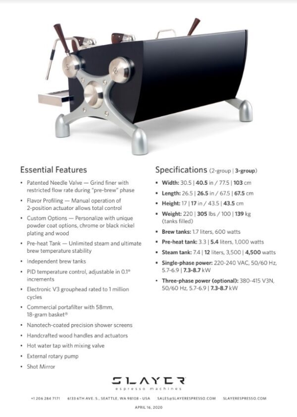 A page of the product information for the coffee roaster.